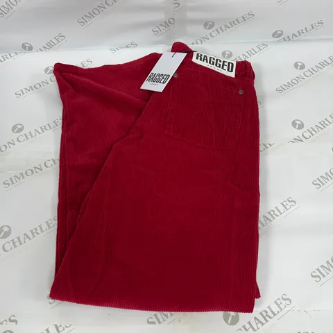 RAGGED JEANS CORD RELEASE CORDUROY JEANS IN CHILLI PEPPER RED SIZE 28