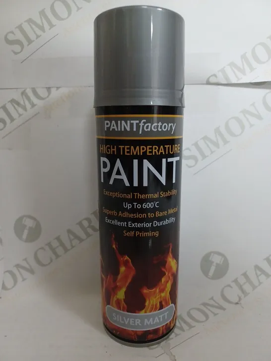 BOX OF 24 PAINT FACTORY HIGH TEMP PAINT IN SILVER MATT 