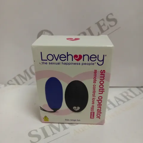 BOXED AND SEALED LOVE HONEY SMOOTH OPERATOR REMOTE CONTROL LOVE EGG - SMALL. 