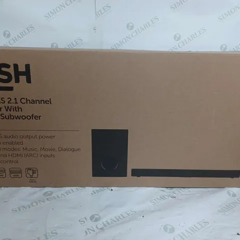 BOXED BUSH 120W RMS 2.1 CHANNEL SOUNDBAR WITH WIRELESS SUBWOOFER - SR190DG