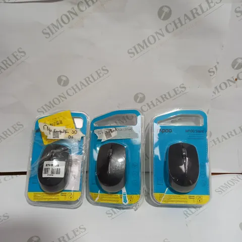 LOT OF 3 RAPOO M100 SILENT WIRELESS COMPUTER MOUSES