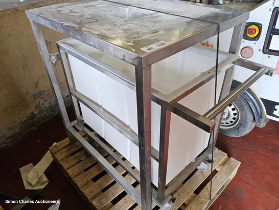 STAINLESS STEEL ICE MACHINE STAND & WHEELED ICE TRUCK