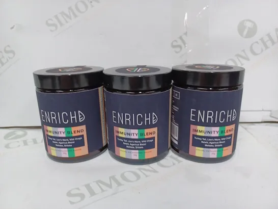 LOT TO CONTAIN 3 X 70G ENRICHD 7- MUSHROOM IMMUNITY MIX POWDER - COLLECTION ONLY