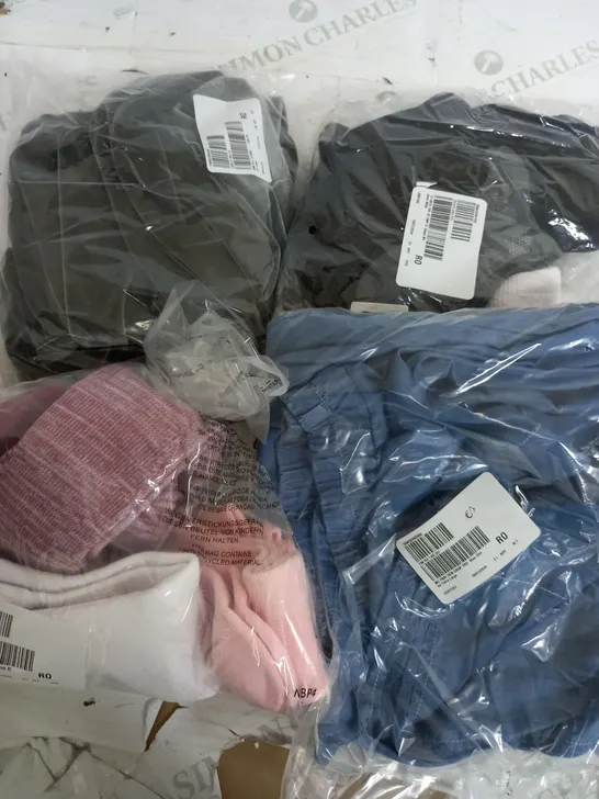 LARGE BOX OF APPROXIMATELY 40 CLOTHING ITEMS ALL IN DIFFRENT COLOURS AND SIZES 