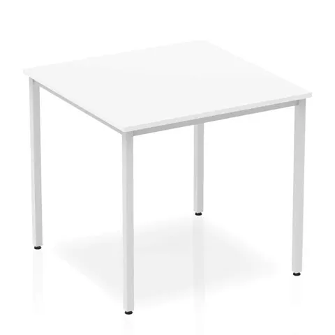 BOXED KYVAN RECTANGLE TABLE GREY OAK BOX FRAME SILVER LEGS // 185CM DEPTH X 85.5CM WIDTH X 5.7CM H (1 BOX)