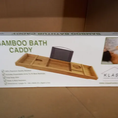 BOXED BAMBOO BATH CADDY