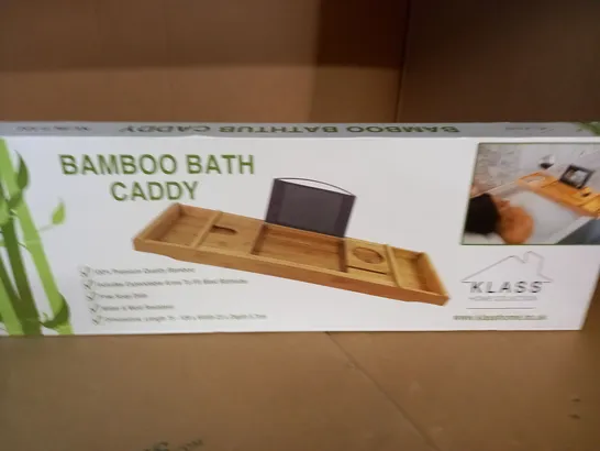 BOXED BAMBOO BATH CADDY