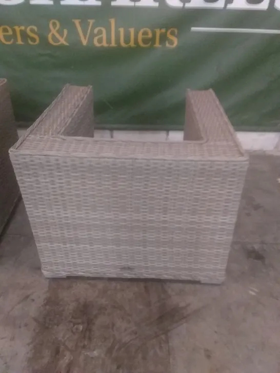 X2 RATTAN EFFECT GARDEN ARMCHAIRS GREY