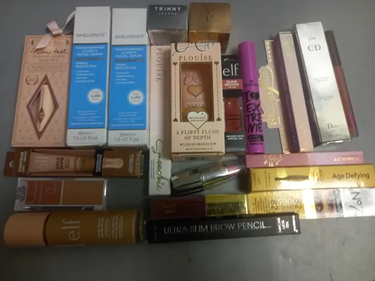 LOT OF APPROXIMATELY 25 ASSORTED HEALTH AND BEAUTY ITEMS TO INCLUDE DIOR MASCARA, E.L.F LIQUID FILLER, AMELIORATE FACIAL SERUM AND HALO BEAUTY WAND