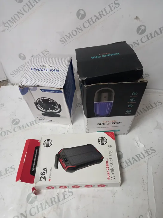 4 ASSORTED ALECTRICAL ITEM INCLUDING FAN AND POWER BANK