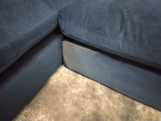 DESIGNER BLUE FABRIC CHAISE CORNER SOFA 