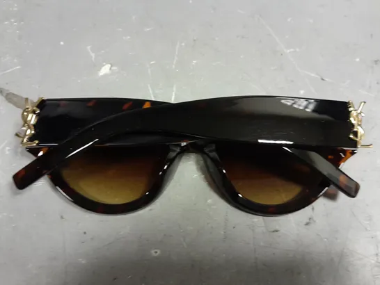 SAINT LAURENT TORTOISE SHELL CAT EYE FRAMED SUNGLASSES 