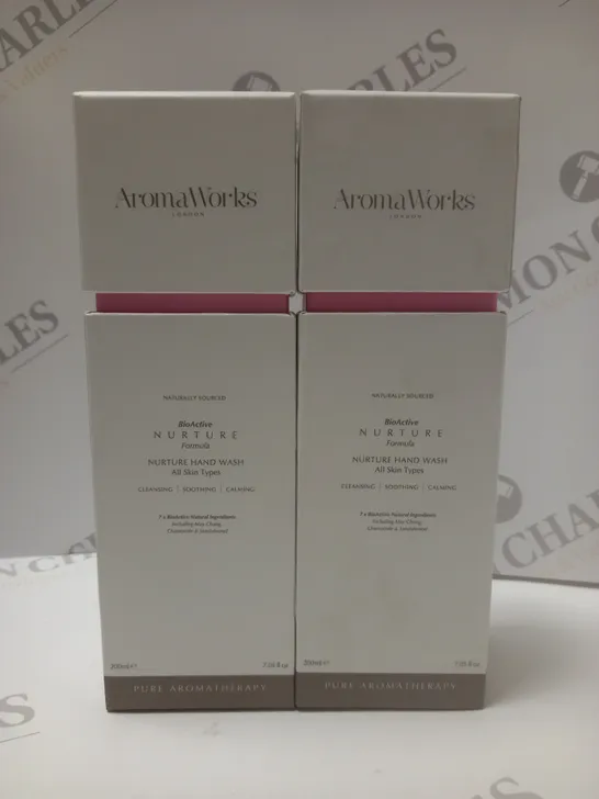 BOX OF 2 X 200ML AROMAWORKS NURTURE BIOACTIVE HAND WASH