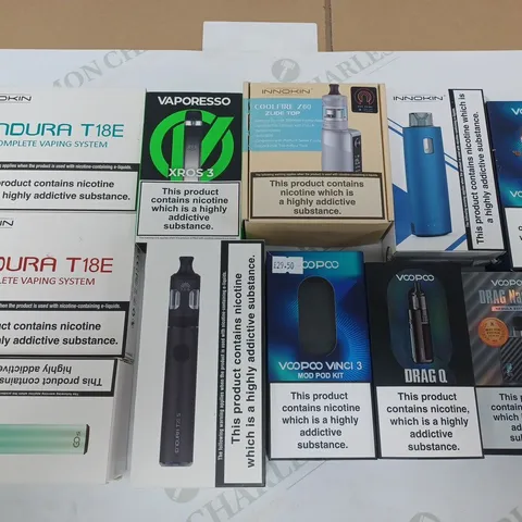 LOT OF 11 ASSORTED E-CIGARETTES TO INCLUDE INNOKIN, VAPORESSO AND VOOPOO