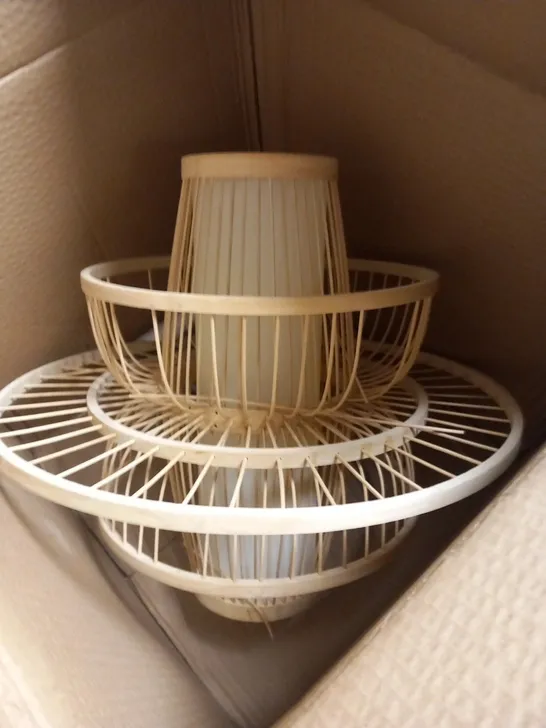 BOXED BAMBOO EFFECT LIGHT SHADE