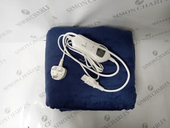 BOXED SUPER POLAR FLEECE 160 X 120CM ELECTRIC BLANKET IN NAVY BLUE 