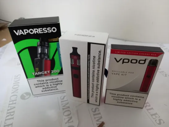 APPROXIMATELY 20 VAPES & E-CIGARETTES TO INCLUDE - VPOD PRO - INNOKIN ENDURA T20 S - VAPORESSO TARGET 200, ECT