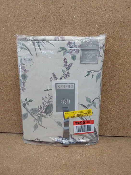 BAGGED SAULSBURY COTTON ROOM DARKENING PENCIL PLEAT CURTAINS // SIZE: 117 X 137cm