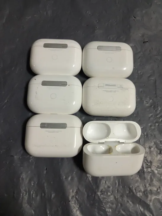 LOT OF 6 EMPTY APPLE AIRPODS PRO CHARGING CASES A2190 IN WHITE