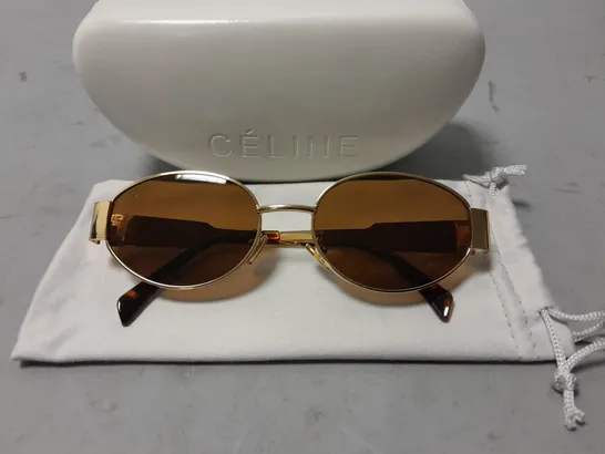 CELINE GOLD FRAMED GLASSES IN CASE