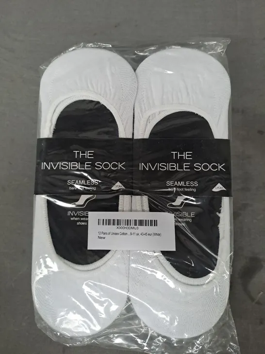 BOX OF APPROXIMATELY 20 ASSORTED PACKS OF THE INVISIBLE SOCKS IN VARIOUS COLOURS AND SIZES - COLLECTION ONLY