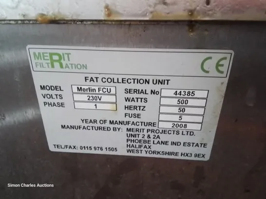 MEROT FILTRATION MERLIN FAT COLLECTION UNIT