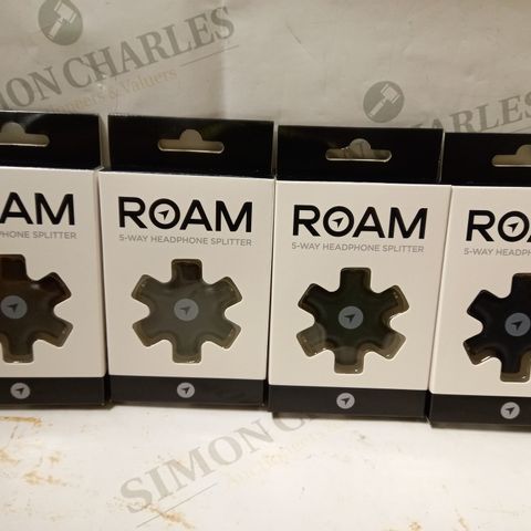 BOX OF APPROX 190 ROAM 5-WAY HEADPHONE SPLITTERS - BLACK