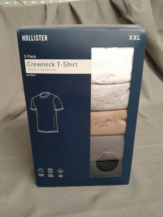 HOLLISTER 5 PACK OF CLASSIC FIT CREWNECK T-SHIRTS