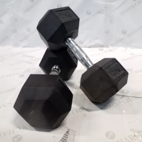 PAIR OF 15KG DUMBBELLS