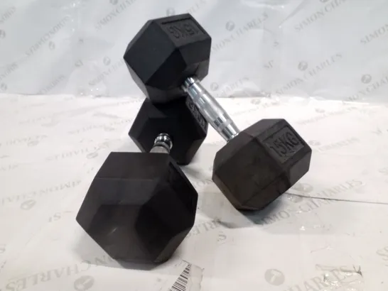 PAIR OF 15KG DUMBBELLS