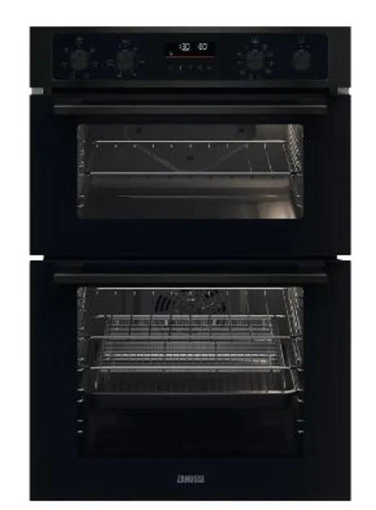 ZANUSSI SERIES 40 AIRFRY INTEGRATED ELECTRIC SINGLE OVEN - BLACK - A RATED Model ZKCNA7KN RRP £542