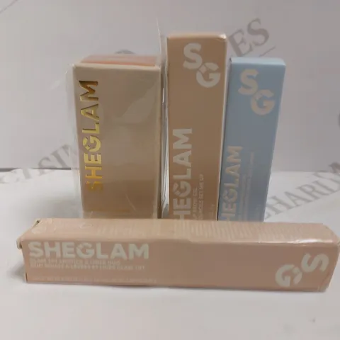 BOX OF APPROX 4 SHEGLAM ITEMS TO INCLUDE LIQUID CONTOUR, BROW GEL AND HYDRATING LIP OIL