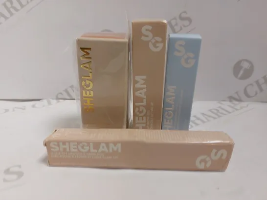 BOX OF APPROX 4 SHEGLAM ITEMS TO INCLUDE LIQUID CONTOUR, BROW GEL AND HYDRATING LIP OIL