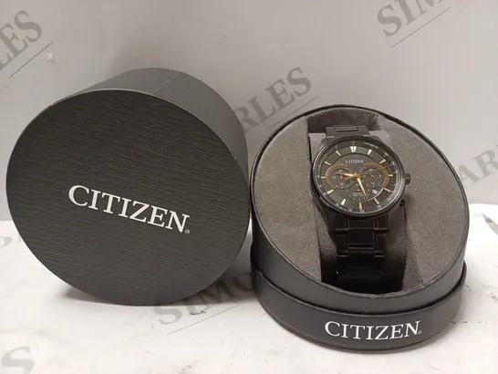 BOXED CITIZEN BLACK 0520-S122449TACHYMETER WATCH 