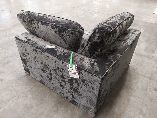 DESIGNER SOLACE MODULAR CORNER SOFA PART IN ASHINGTON SLATE CRUSHED VELVET - INCOMPLETE SOFA PIECE 