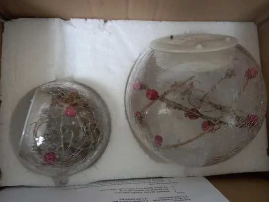 BOXED SET OF 2 GLOBE BERRY DECORATIVE PIECES