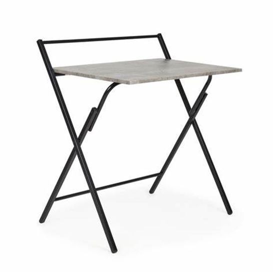 BOXED EVELYN FOLDING DESK  BLACK WOOD EFFECT 