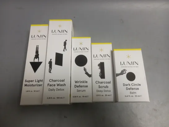 LOT OF 5 LUMIN HEALTH AND BEAUTY PRODUCTS INCLUDES FACE WASH AND CHARCOAL SCRUB