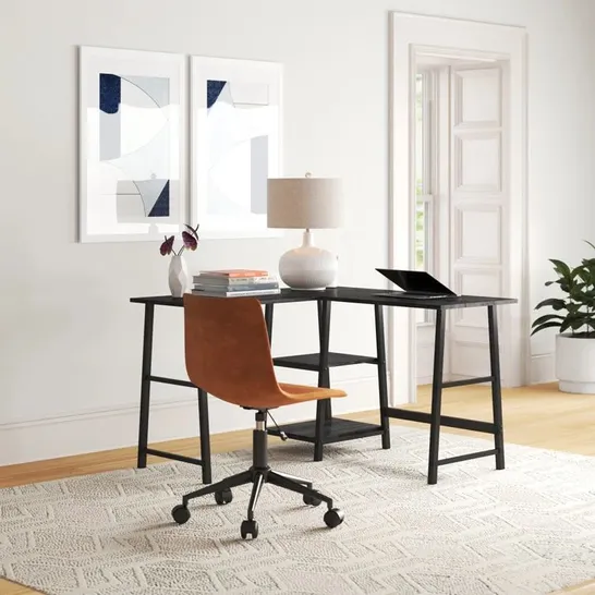 BOXED CHARGER L-SHAPE DESK BLACK 