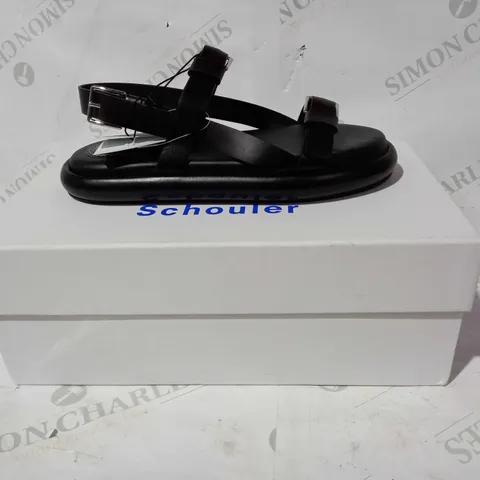 BOXED PAIR OF PROENZA SCHOULER LEATHER SANDALS IN BLACK EU SIZE 37