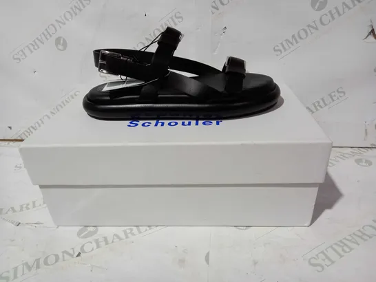 BOXED PAIR OF PROENZA SCHOULER LEATHER SANDALS IN BLACK EU SIZE 37