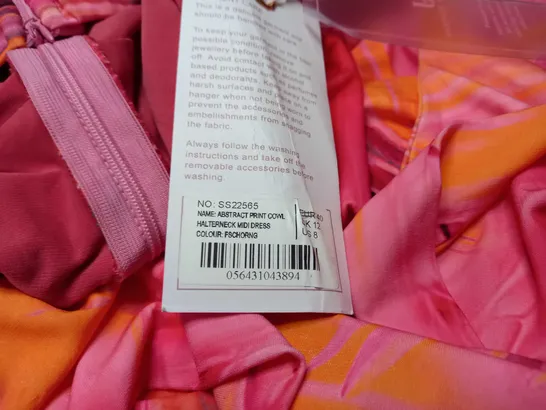 FOREVER UNIQUE SUNRISE INSPIRED RUCHED MIDI DRESS - SIZE 12