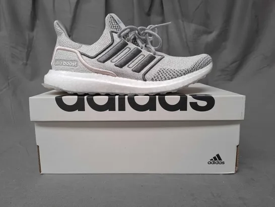 BOXED PAIR OF ADIDAS ULTRABOOST SHOES IN GREY UK SIZE 7