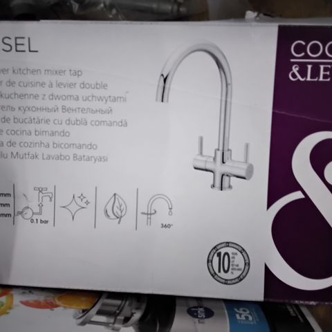 AMSEL TWIN LEVER KITCHEN MIXER TAP