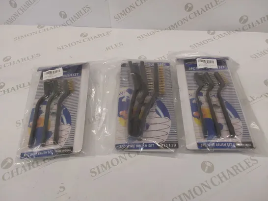 6 BRAND NEW 3PC WIRE BRUSH SETS 