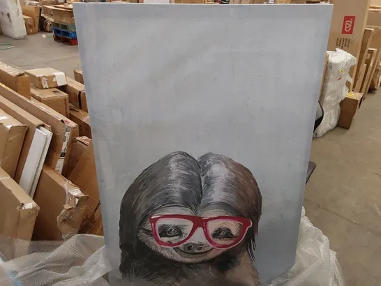 LARGE WRAPPED CANVAS - NERDY SLOTH II