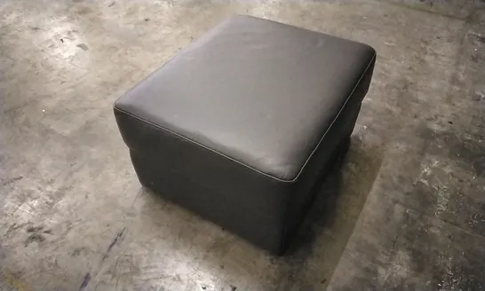 QUALITY ITALIAN DESIGNER GHIRLANDAIO STORAGE FOOTSTOOL MEDIUM GREY LEATHER