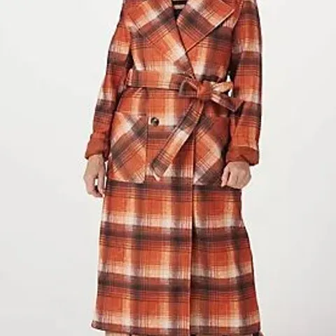 NVLT CHECK TRENCH COAT SUNSET ORANGE EXTRA SMALL