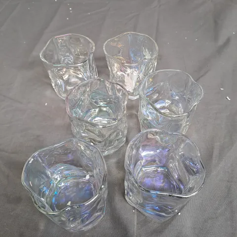 6 X ABSTRACT WHISKY GLASSES - COLLECTION ONLY 
