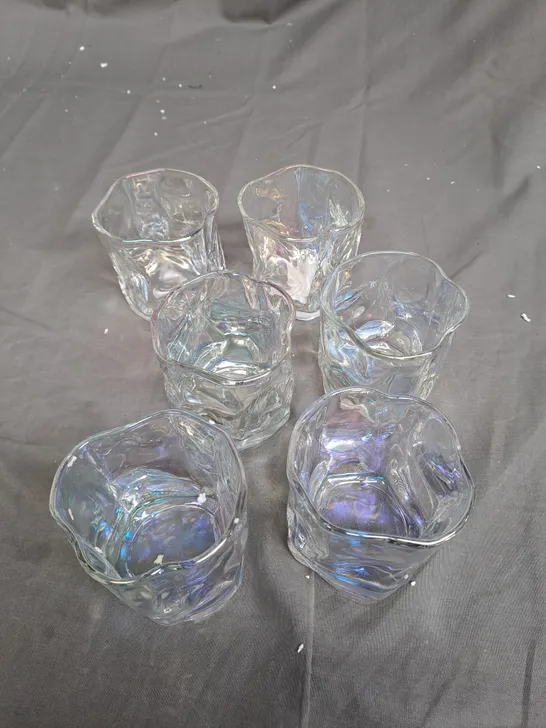 6 X ABSTRACT WHISKY GLASSES - COLLECTION ONLY 